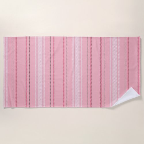 Chic Modern Pink Stripe Pattern Beach Towel