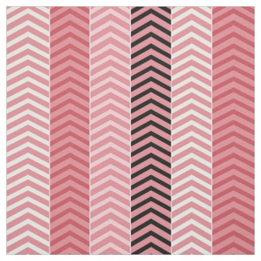 Chic Modern Pink Variegated Chevron Stripes Fabric