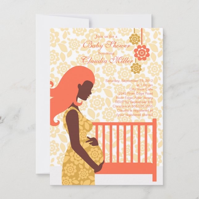 Chic Modern Pregnant Mom Baby Shower Invitation (Front)