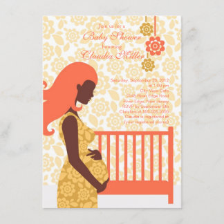 Chic Modern Pregnant Mom Baby Shower Invitation