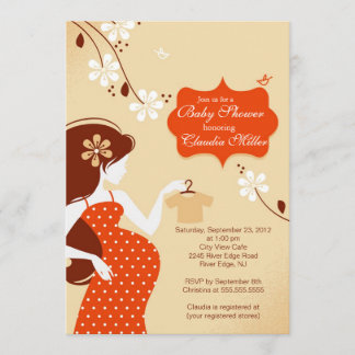 Chic Modern Pregnant Mom Baby Shower Invitation