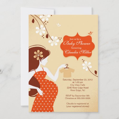 Chic Modern Pregnant Mom Baby Shower Invite