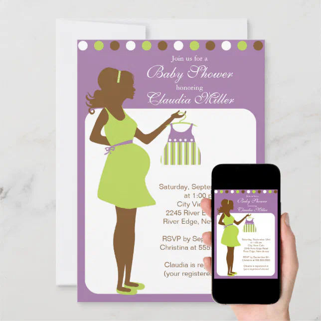 Chic Modern Pregnant Mom Baby Shower Invitation | Zazzle
