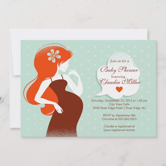 Chic Modern Pregnant Mom Baby Shower Invitation (Front)