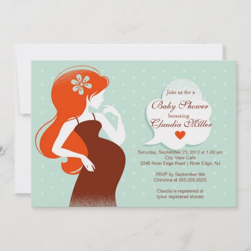 Chic Modern Pregnant Mom Baby Shower Custom Invite