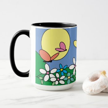 Chic Modern Pretty Floral Pattern Mug by GiftMePlease at Zazzle