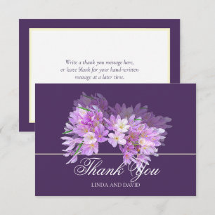 Chic Modern Purple Crocus Bridal Shower Thank You Card