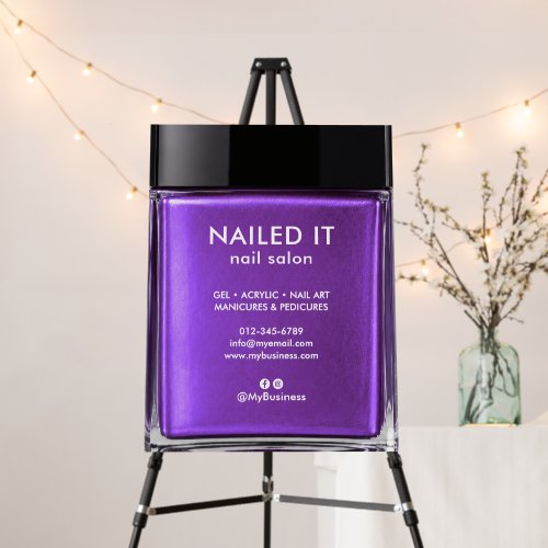 Chic Modern Purple Nail Polish Bottle Nail Salon Foam Board