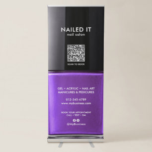 Chic Modern Purple Nail Polish Bottle Nail Salon Retractable Banner