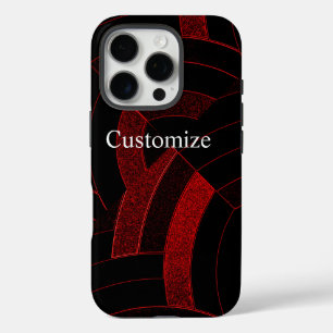chic modern red/black chevrons iPhone 16 pro case