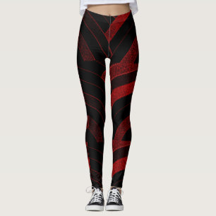 chic modern red/black chevrons leggings