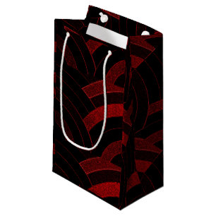 chic modern red/black chevrons small gift bag