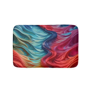 Chic Modern Red Sea Blue Ocean Bath Mat