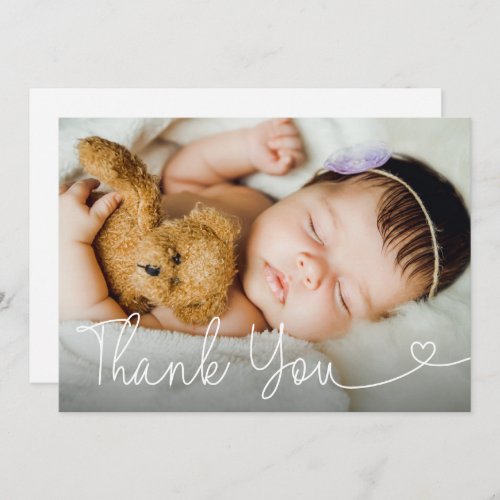 Chic Modern Religious Customizable Baptism Photo Thank You Card
