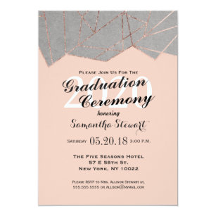 rose gold foil graduation invitations zazzle