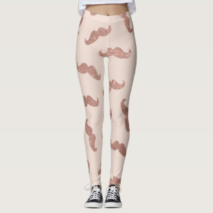 Chic Modern Rose Gold Pink Glitters Mustaches Leggings