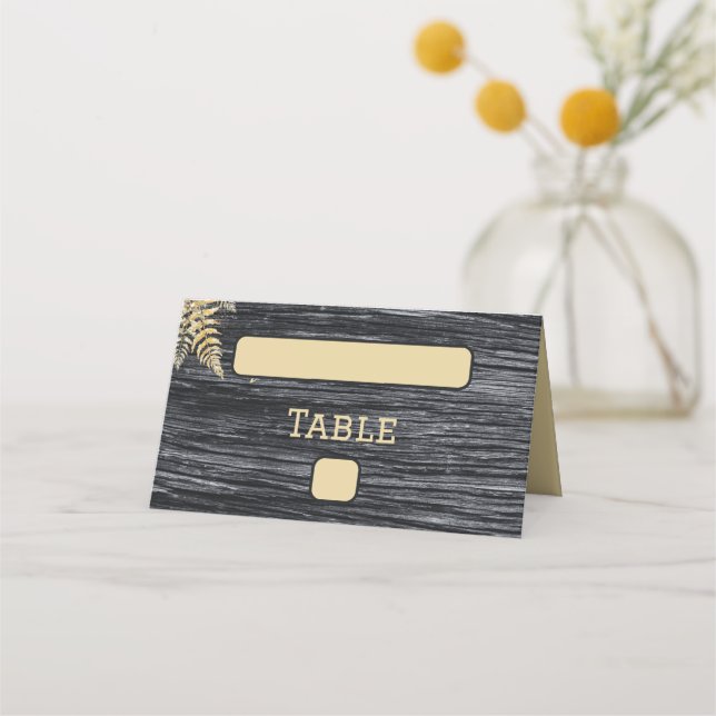 Chic Modern Rustic Wedding Dinner Place Card (Front)