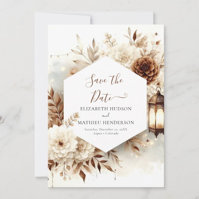 Chic Modern Rustic Wedding Save The Date (Front)