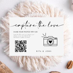Chic Modern Script Capture The Love QR code Enclosure Card