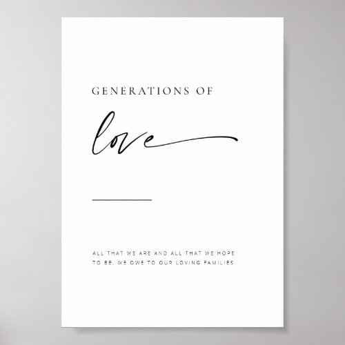 Chic  Modern Script Generations of Love Sign