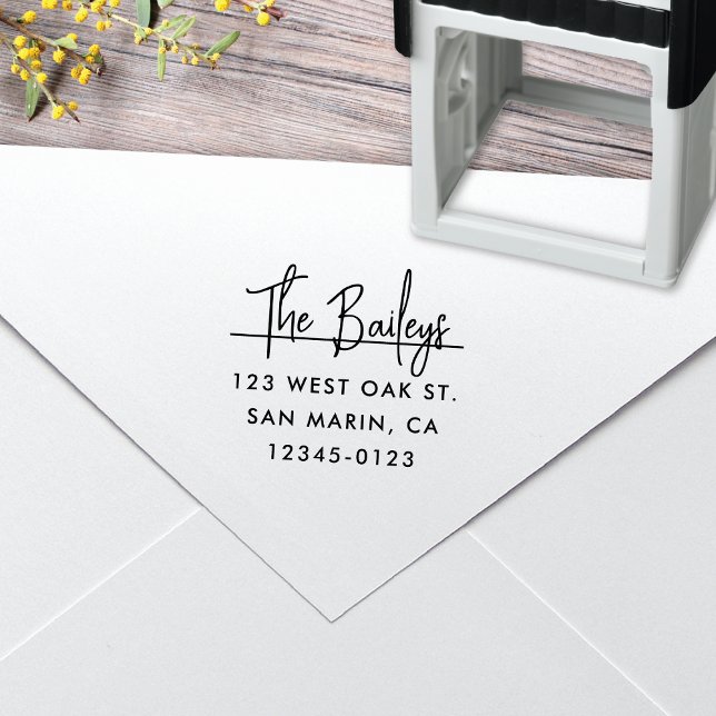 Chic Modern Script Name Return Address Self-inking Stamp (Creator Uploaded)