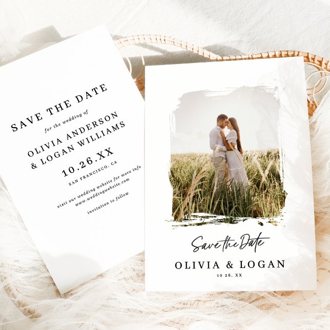 Chic Modern Script Photo Wedding Save The Date (Creator Uploaded)