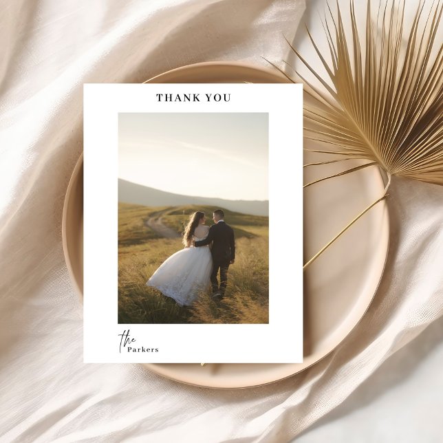 Chic Modern Script Thank You Wedding Postcard (Creator Uploaded)