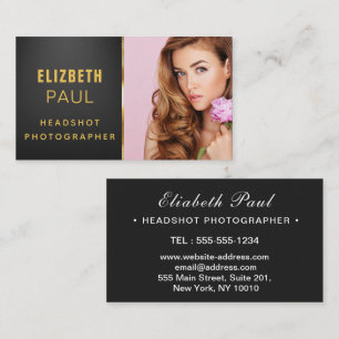 Chic Modern Script Typography Simple Photographer Business Card