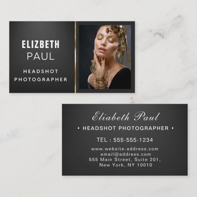 Chic Modern Script Typography Simple Photographer  Business Card (Front/Back)