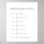 Chic + Modern Script Wedding Order Of Events Sign at Zazzle