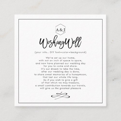 ChicModern Script Wedding Wishing Well Cards