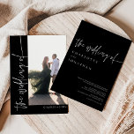 Chic Modern Simple Photo Black and White Wedding Invitation<br><div class="desc">Chic Modern Simple Photo Black and White Wedding Invitation</div>