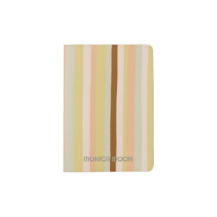 Chic Modern Simple Stripes Earthy CUSTOM Name Passport Holder