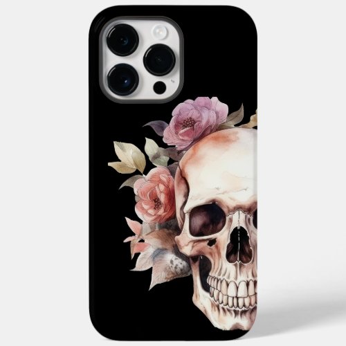 Chic Modern Skull w Flowers Iphone Case