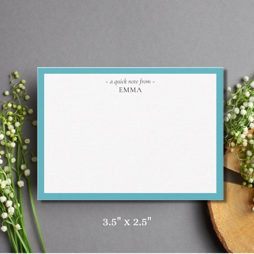 Chic Modern Small Sapphire Blue Correspondence   Note Card