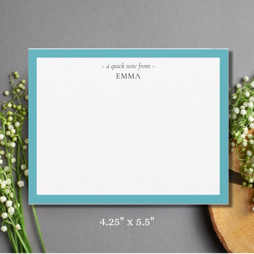 Chic Modern Small Sapphire Blue Correspondence  Note Card
