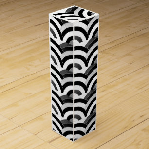 chic modern sophisticated black/white chevrons wine box