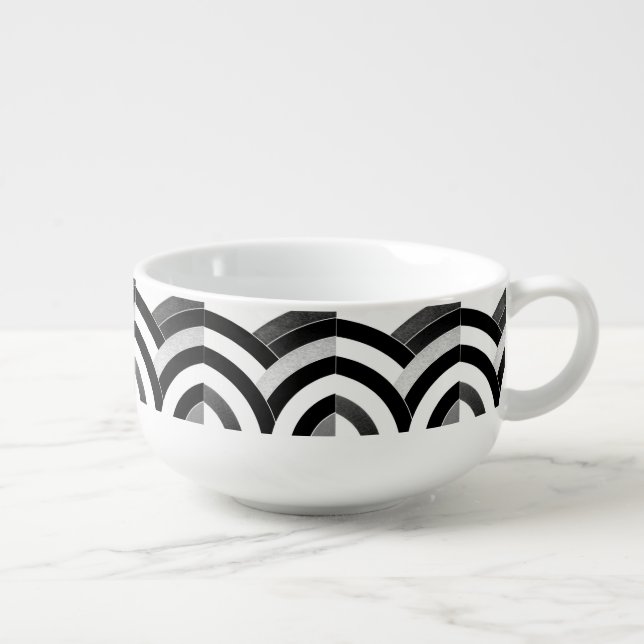 chic modern sophisticated chevrons soup mug (Left)