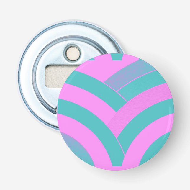 chic modern sophisticated pink/green chevrons bottle opener (Front)