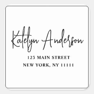 Chic Modern Square Return Address Label