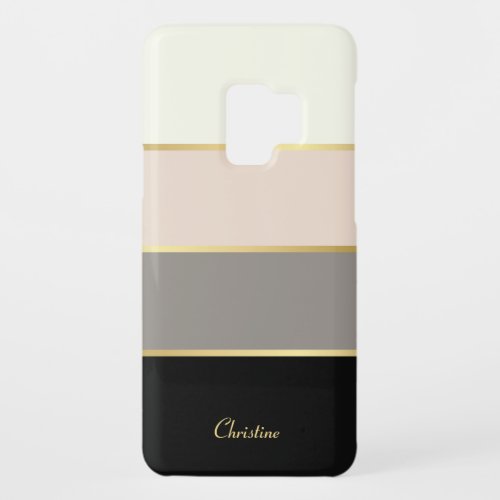 Chic Modern Stripes Pattern with Name Ca Case_Mate Samsung Galaxy S9 Case
