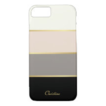 Chic Modern Stripes Pattern with Name