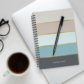 Chic Modern Stripes Personalized Notebook by heartlocked at Zazzle
