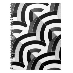 chic modern stylish black/white chevrons notebook