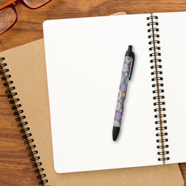 Chic Modern Stylish Navy Blue Geometric Pattern Pen (Creator Uploaded)