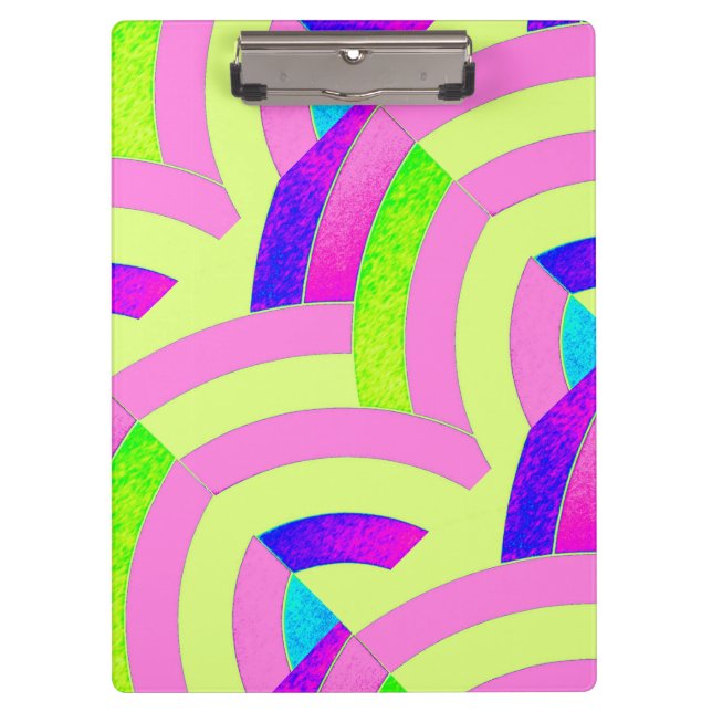 chic modern stylish pink/green chevrons clipboard (Front)