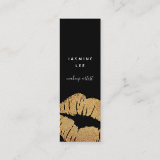 chic modern stylist makeup artist minimalist lips mini business card