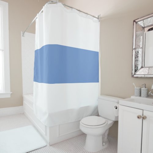 Chic Modern Summer Blue Bright White Stripes Shower Curtain