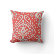 Chic modern teal red girly ikat tribal pattern