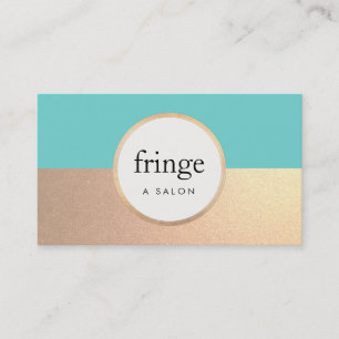 Chic Modern Turquoise FAUX Gold Foil Beauty Salon Business Card